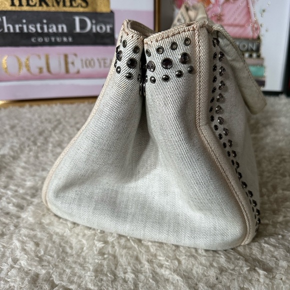 Prada Canapa Bijoux Embellished Denim Tote - Picture 5 of 16